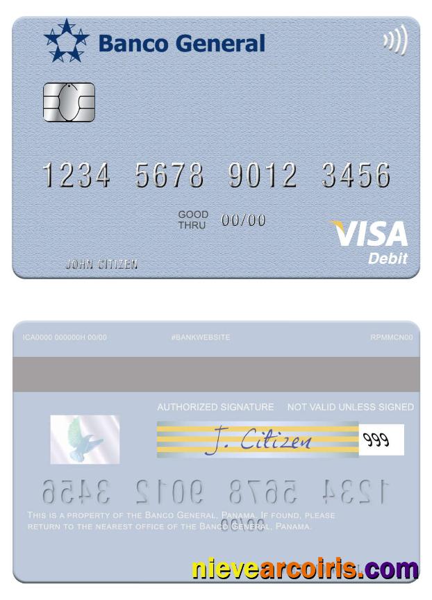 Panama Banco General visa debit card